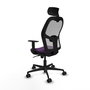 Piqueras y Crespo Chaise de Bureau Jorquera Violette avec Appui-tête 2D