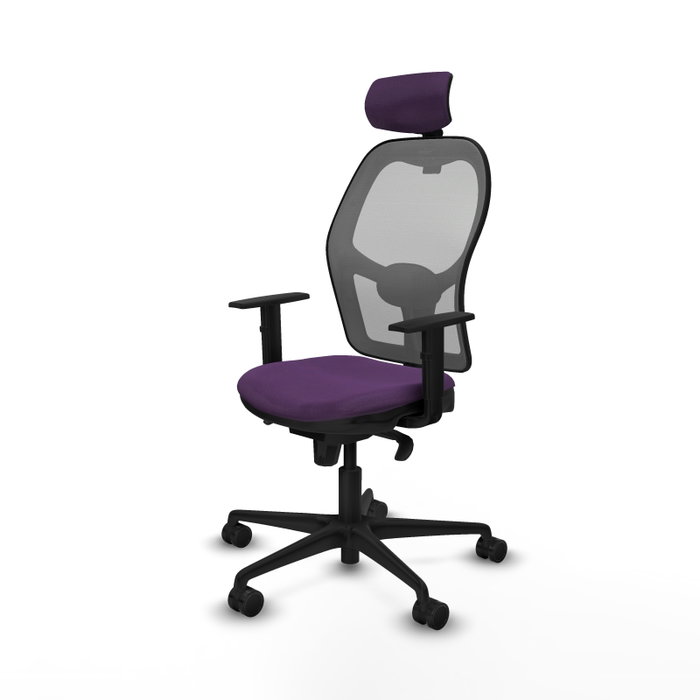 Piqueras y Crespo Chaise de Bureau Jorquera Violette avec Appui-tête 2D