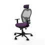 Piqueras y Crespo Chaise de Bureau Jorquera Violette avec Appui-tête 2D