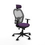Piqueras y Crespo Chaise de Bureau Jorquera Violette avec Appui-tête 2D