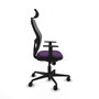 Piqueras y Crespo Chaise de Bureau Jorquera Violette avec Appui-tête 2D