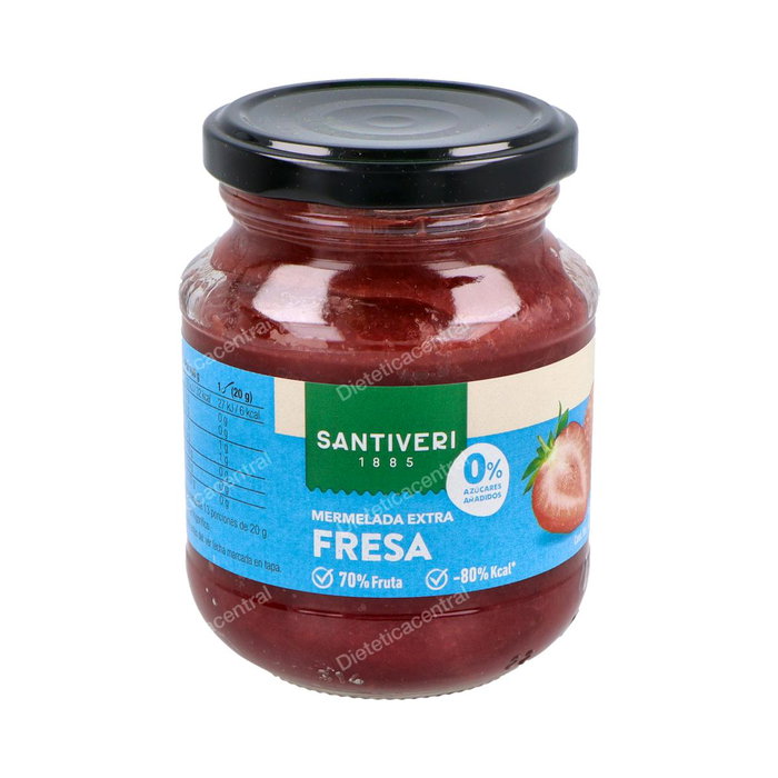 SANTIVERI Confiture Extra de Fraises Sans Sucre Ajouté 0% - 270 g SANTIVERI Confiture Extra de Fraises Sans Sucre Ajouté 0% - 270 g