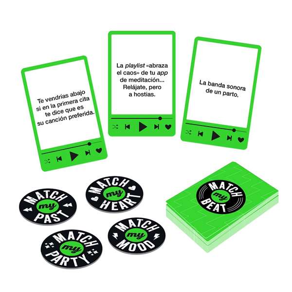 Diset Match My Beat Original - Jeu de cartes musical avec 200+ chansons, compatible avec 4 plateformes, langues: allemand, anglais, espagnol, français, italien, portugais