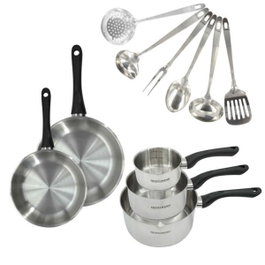 Fackelmann Geneva Batterie de cuisine Inox - 11 pièces