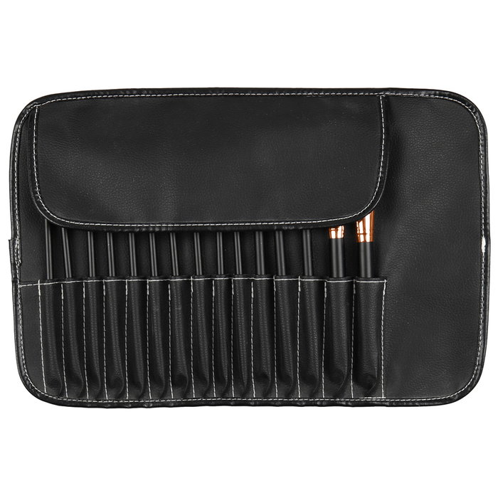 Cosmetic Club Estuche 15 Brochas Maquillaje avec housse enroulable