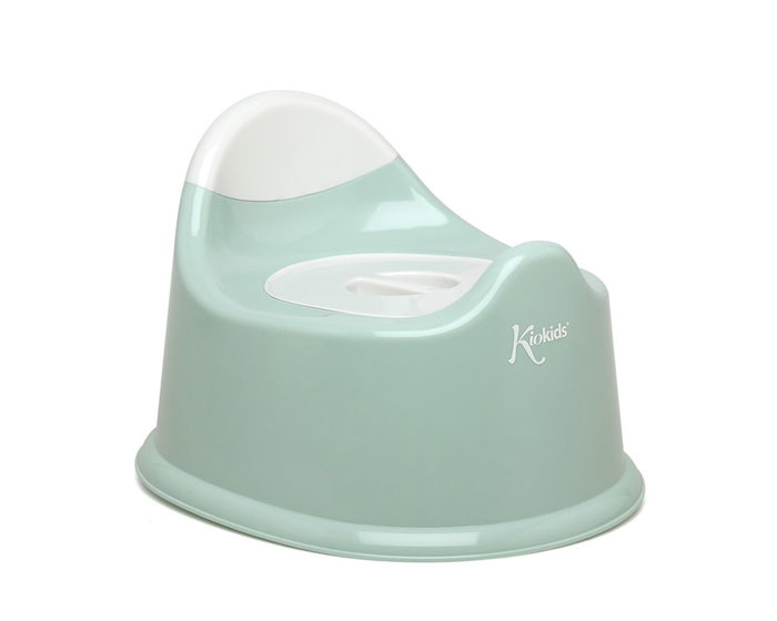 KioKids Orinal Infantil Salvia Con Tapa Y Asa - Pot d'apprentissage avec couvercle et poignée, vert sauge, en polypropylène, pour enfant dès 24 mois