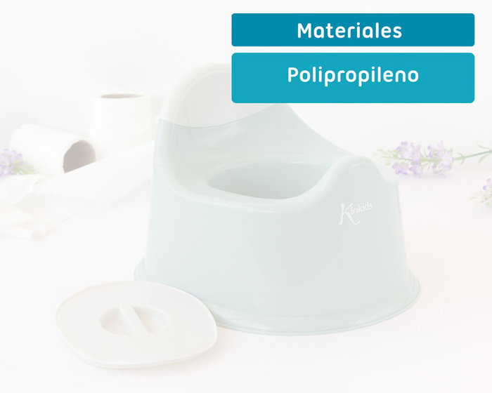 KioKids Orinal Infantil Salvia Con Tapa Y Asa - Pot d'apprentissage avec couvercle et poignée, vert sauge, en polypropylène, pour enfant dès 24 mois