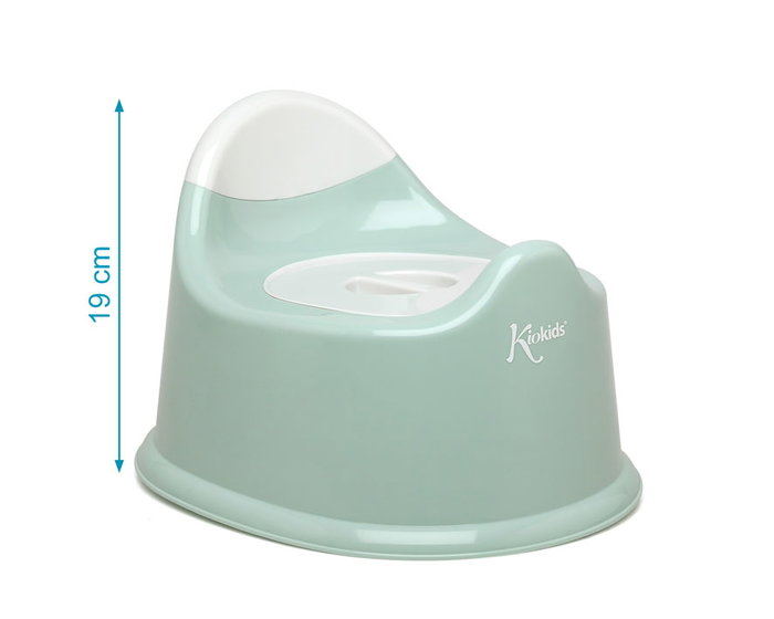 KioKids Orinal Infantil Salvia Con Tapa Y Asa - Pot d'apprentissage avec couvercle et poignée, vert sauge, en polypropylène, pour enfant dès 24 mois