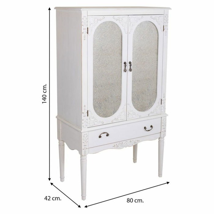 Armoire Alexandra House Living Blanc verre Bois d'épicéa Bois MDF 12 x 140 x 80 cm Armoire Alexandra House Living Blanc verre Bois d'épicéa Bois MDF 12 x 140 x 80 cm
