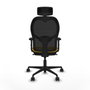 Piqueras y Crespo Chaise de Bureau avec Appui-tête 2D036N2 Jaune