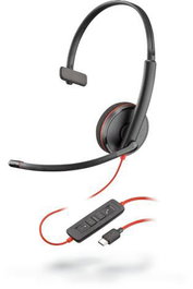 Poly Blackwire C3210 Casque téléphonique USB-C avec microphone anti-bruit pour Windows/Mac, 87 g, audio stéréo Hi-Fi