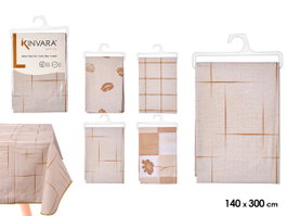 KINVARA Nappe rectangulaire assortie couleurs terre 140x300 cm
