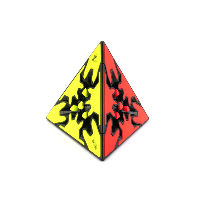 Qiyi Gear Pyraminx Borde Cube Rubik Noir