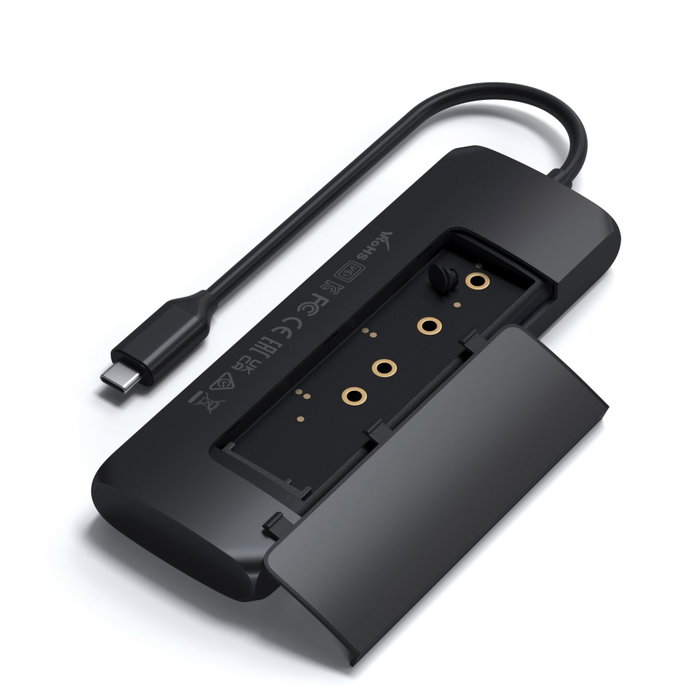 Satechi USB-C Hybrid Multiport Adapter avec boîtier SSD, Noir Satechi USB-C Hybrid Multiport Adapter avec boîtier SSD, Noir