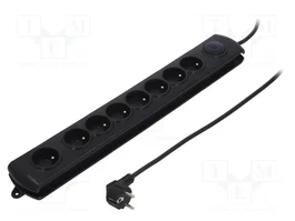 QOLTEC Bloc multiprise parafoudre 8 prises noir
