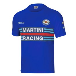 Sparco T-shirt Martini-R manches courtes bleu clair XL