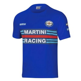 Sparco T-shirt Martini-R manches courtes bleu clair XL