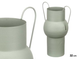 GIFTDECOR Vase en Acier Bombé Vert Pastel Médium