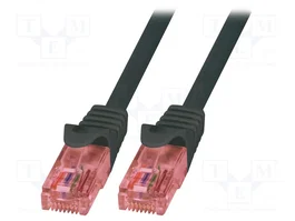 LOGILINK Cordon de raccordement Cat 6 U/UTP 1,5m RJ45 noir