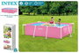 Intex Piscine démontable rectangulaire Small Frame Familiale Rose - 220x150x60 cm (Capacité 1662 litres, PVC+PET+PP+ACIER)