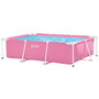 Intex Piscine démontable rectangulaire Small Frame Familiale Rose - 220x150x60 cm (Capacité 1662 litres, PVC+PET+PP+ACIER)