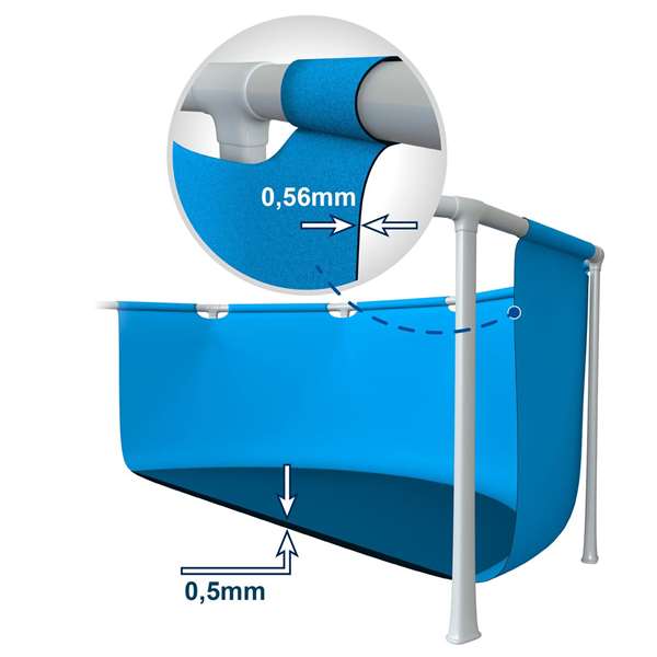 Intex Piscine démontable rectangulaire Small Frame Familiale Rose - 220x150x60 cm (Capacité 1662 litres, PVC+PET+PP+ACIER)