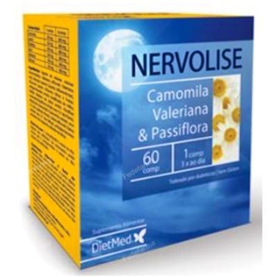 DIETMED Nervolise 60 comprimés - Complément alimentaire à base de Valeriane, Passiflore et Camomille DIETMED Nervolise 60 comprimés - Complément alimentaire à base de Valeriane, Passiflore et Camomille