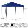 BigBuy Outdoor Pergola Gazebo Acier 300 x 300 x 250 cm Bleu et Blanc
