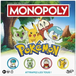 Monopoly Pokémon, Jeu de société de plateau de 2 à 4 joueurs, dès 8 ans