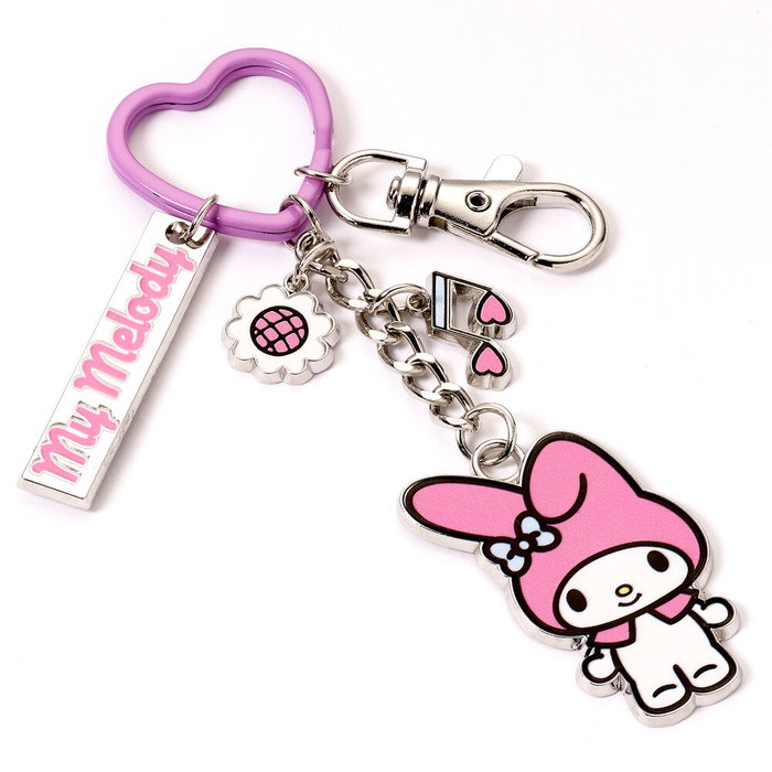 THE CARAT SHOP Porte-clés My Melody Hello Kitty avec clip et anneau en forme de cœur en alliage de zinc THE CARAT SHOP Porte-clés My Melody Hello Kitty avec clip et anneau en forme de cœur en alliage de zinc
