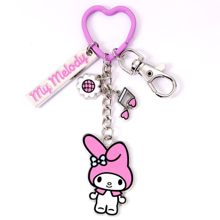 THE CARAT SHOP Porte-clés My Melody Hello Kitty avec clip et anneau en forme de cœur en alliage de zinc THE CARAT SHOP Porte-clés My Melody Hello Kitty avec clip et anneau en forme de cœur en alliage de zinc