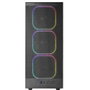 Mars Gaming MCNEBULA Boîtier Semitour ATX Noir, 4 Ventilateurs ARGB 120mm, Mesh, Cristal Trempé