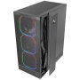 Mars Gaming MCNEBULA Boîtier Semitour ATX Noir, 4 Ventilateurs ARGB 120mm, Mesh, Cristal Trempé
