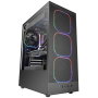 Mars Gaming MCNEBULA Boîtier Semitour ATX Noir, 4 Ventilateurs ARGB 120mm, Mesh, Cristal Trempé