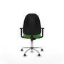 PIQUERAS Y CRESPO Chaise de bureau Algarra en tissu vert avec base chromée