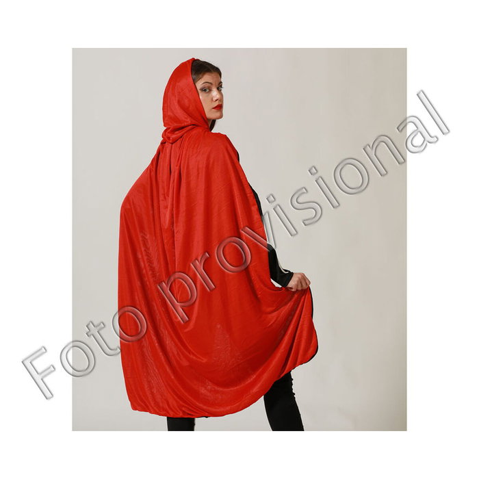 BigBuy Carnival Cape avec Capuche Réversible Rouge/Noir 1,20 m
