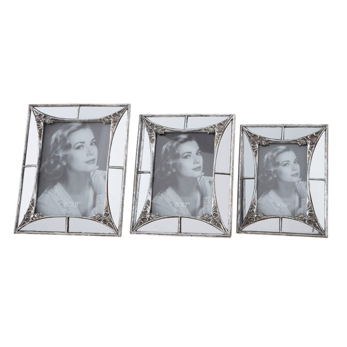 BigBuy Home Cadre photo Argenté Verre Polyrésine 10 x 15 cm