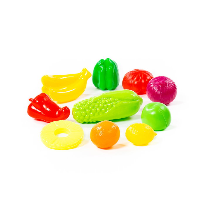 Polesie - Jouet de Fruits et Légumes en Plastique Alimentaire - Set de 10 Pièces pour Enfants +3 Ans