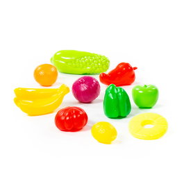 Polesie - Jouet de Fruits et Légumes en Plastique Alimentaire - Set de 10 Pièces pour Enfants +3 Ans
