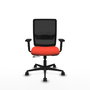Chaise Haches Synchrone/Traslack tissu Orange foncé Maille Noir Base en nylon noir Accoudoir 2D Sans appui-tête Roulettes 65mm nylon