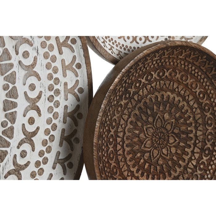 Home ESPRIT Décoration murale Mandala Arabe Blanc et Brun foncé Home ESPRIT Décoration murale Mandala Arabe Blanc et Brun foncé