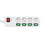 Rallonge 4 prises Schuko sans interrupteur TM Electron TMUAD554 Blanc 3680 W (1,5 m)