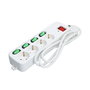Rallonge 4 prises Schuko sans interrupteur TM Electron TMUAD554 Blanc 3680 W (1,5 m)