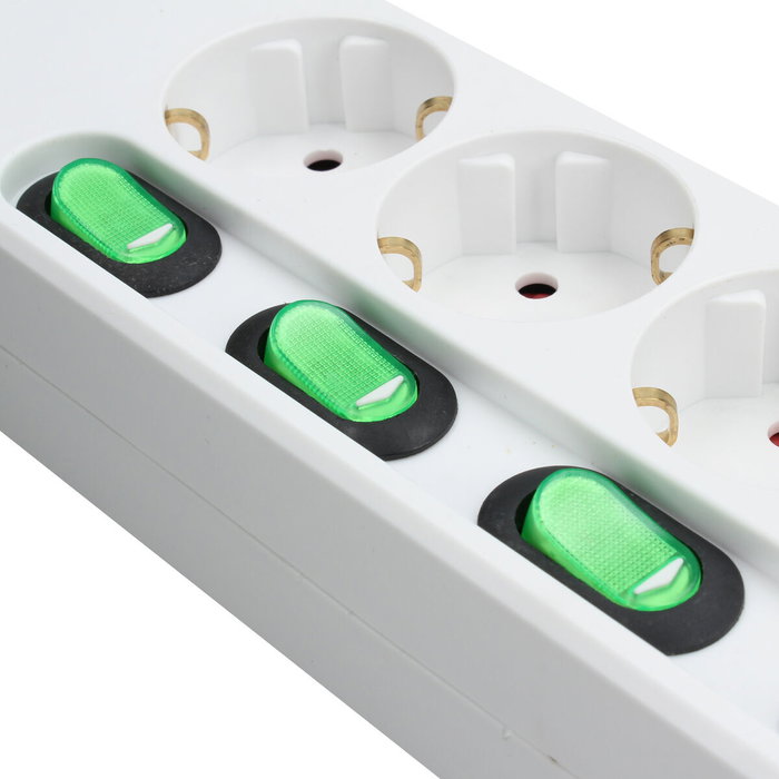 Rallonge 4 prises Schuko sans interrupteur TM Electron TMUAD554 Blanc 3680 W (1,5 m)