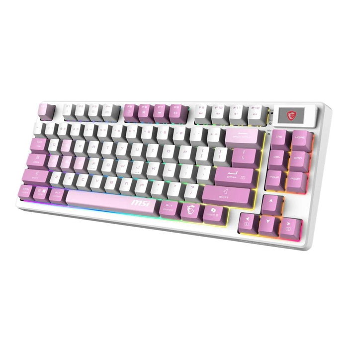 MSI Forge GK600 TKL Wireless Clavier Gaming Mécanique Violet - Interrupteurs Linéaires Hot-Swappable, RGB, Sans Fil 2.4GHz/Bluetooth/USB-C, AZERTY