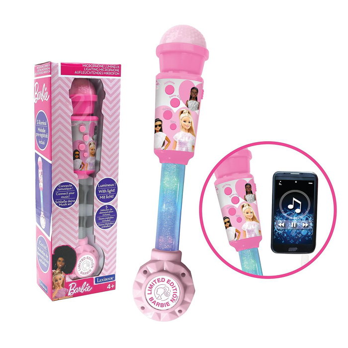 Lexibook Microphone Barbie avec tube lumineux et enceinte rose Lexibook Microphone Barbie avec tube lumineux et enceinte rose