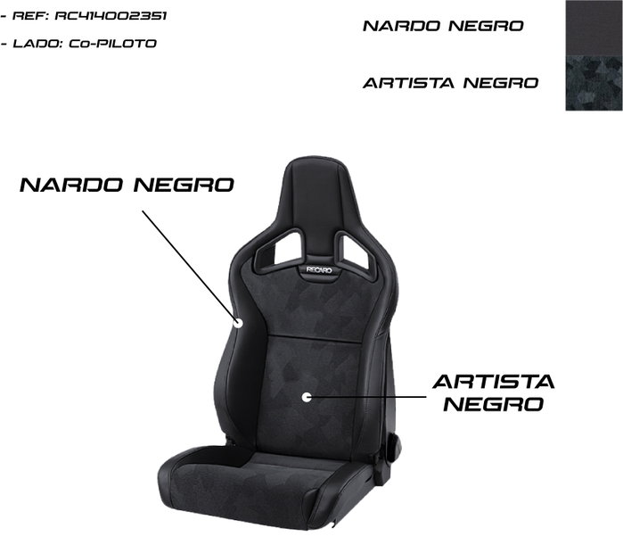 Recaro Cross Sportster CS Artiste Noir/Nardo Noir Passager Recaro Cross Sportster CS Artiste Noir/Nardo Noir Passager