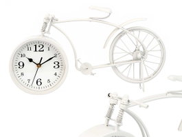 Giftdecor Horloge Forge Bicyclette Blanc 20 cm Métal (Set de 4)