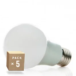 Pack 5 Ampoules LED E27 7W Blanco Cálido 2700K 589Lm