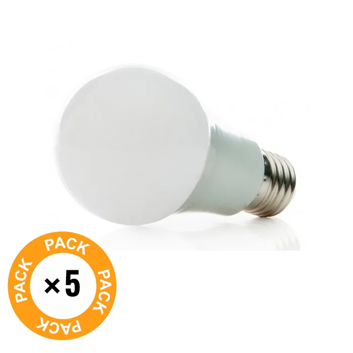 Pack 5 Ampoules LED E27 7W Blanco Cálido 2700K 589Lm